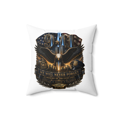 9/11 Memorial Eagle Pillow — "We Will Never Forget" Tribute Accent Pillow