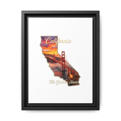 California Golden Gate Map Matte Canvas Print (Framed)