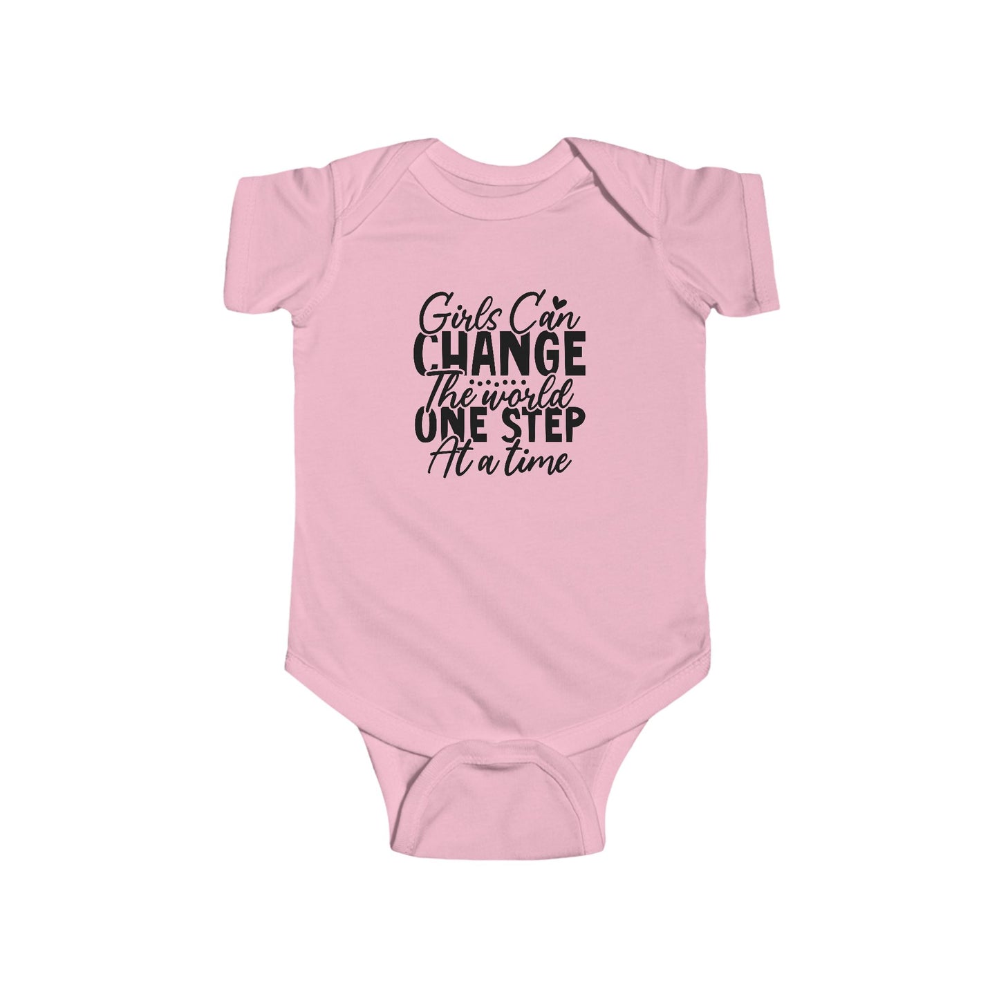 Infant Bodysuit - "Girls Can Change the World One Step at a Time" Inspirational Baby Onesie