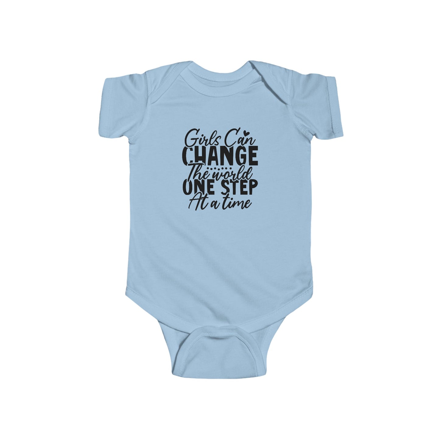 Infant Bodysuit - "Girls Can Change the World One Step at a Time" Inspirational Baby Onesie