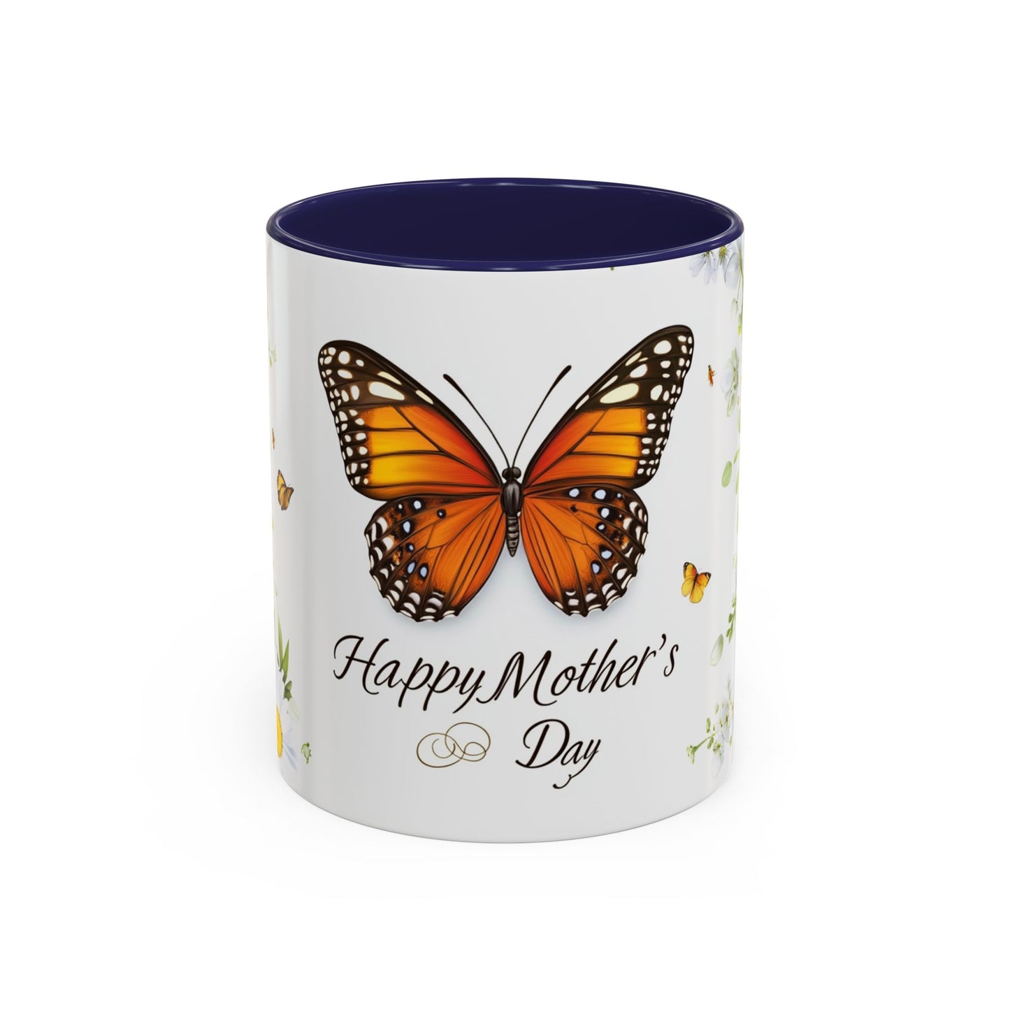 Mother's Day Butterfly Coffee Mug – 'Happy Mother's Day' Floral Accent Mug