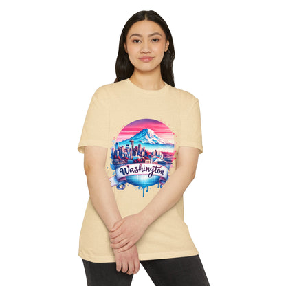 Washington Skyline T-Shirt — Retro Mountain & City Graphic Tee