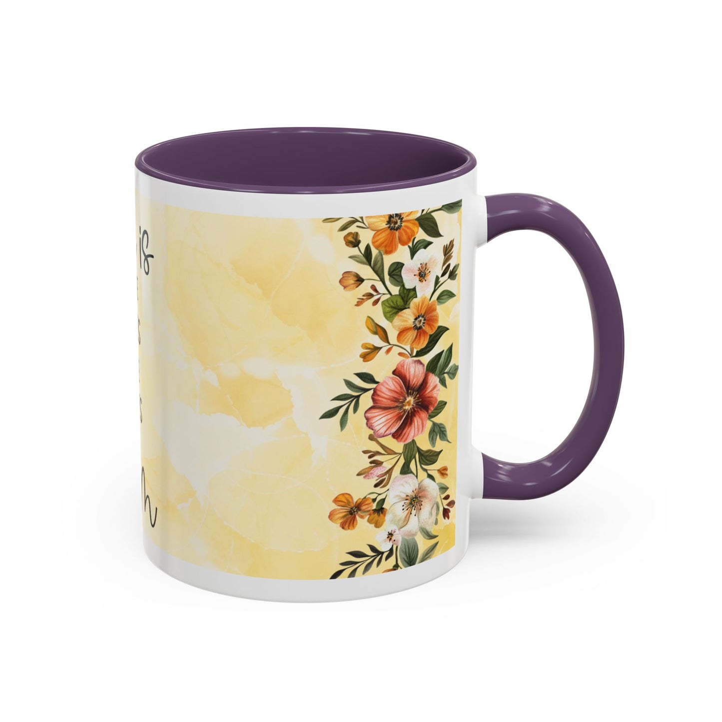 She Is Mom Floral Accent Coffee Mug — 'She is Peace, She is Home' Mother's Day Gift