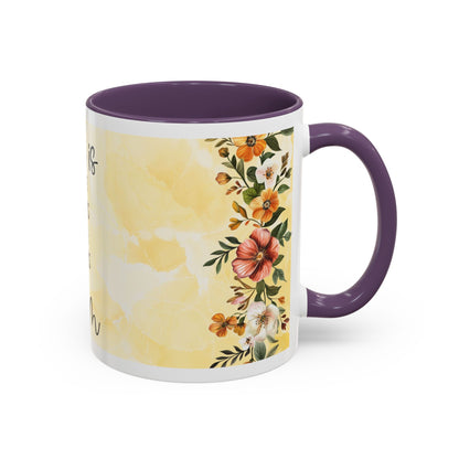 She Is Mom Floral Accent Coffee Mug — 'She is Peace, She is Home' Mother's Day Gift