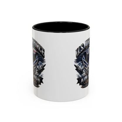 U.S. Air Force Accent Coffee Mug — Aim High Eagle Design (11/15 oz)