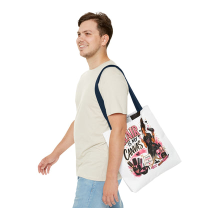 Hair Is My Canvas Tote Bag — Stylist Makeup Artist Cosmetic Accessories Tote