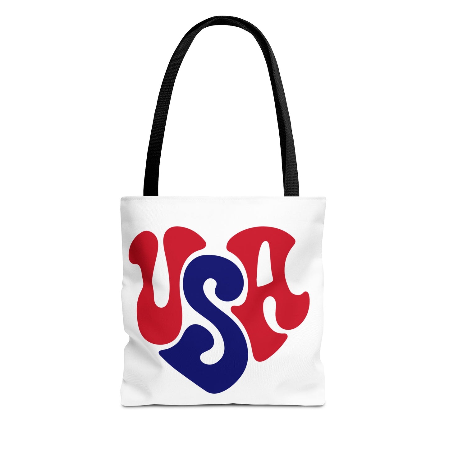 USA Heart Graphic Tote Bag — Retro Patriotic Fourth of July Tote