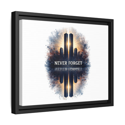 Never Forget Twin Towers Framed Canvas Print