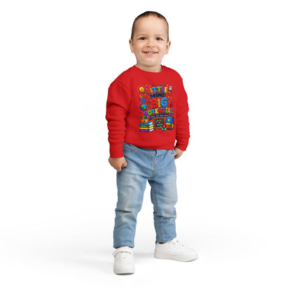 Toddler Sweatshirt — "Little Mind Big Potential" Back-to-School Kids Crewneck