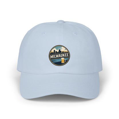 Milwaukee Skyline & Beer Patch Dad Cap — Vintage City Pride Baseball Hat