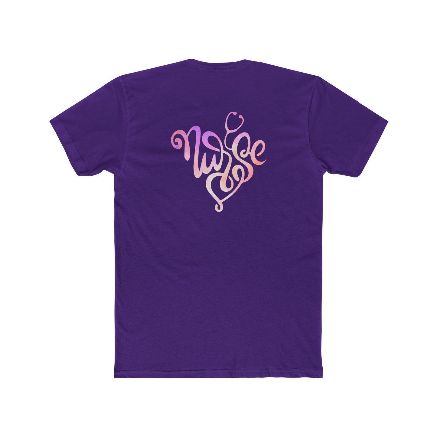 Nurse Heart Stethoscope T-Shirt — Gradient Script Nursing Tee