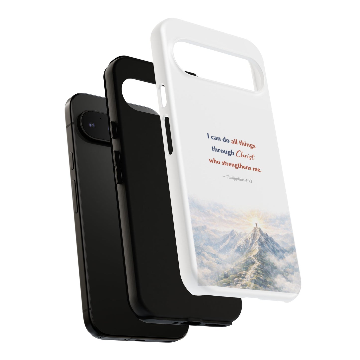 Christian Phone Case – “I Can Do All Things Through Christ” Inspirational Tough Case
