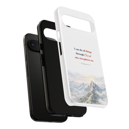 Christian Phone Case – “I Can Do All Things Through Christ” Inspirational Tough Case