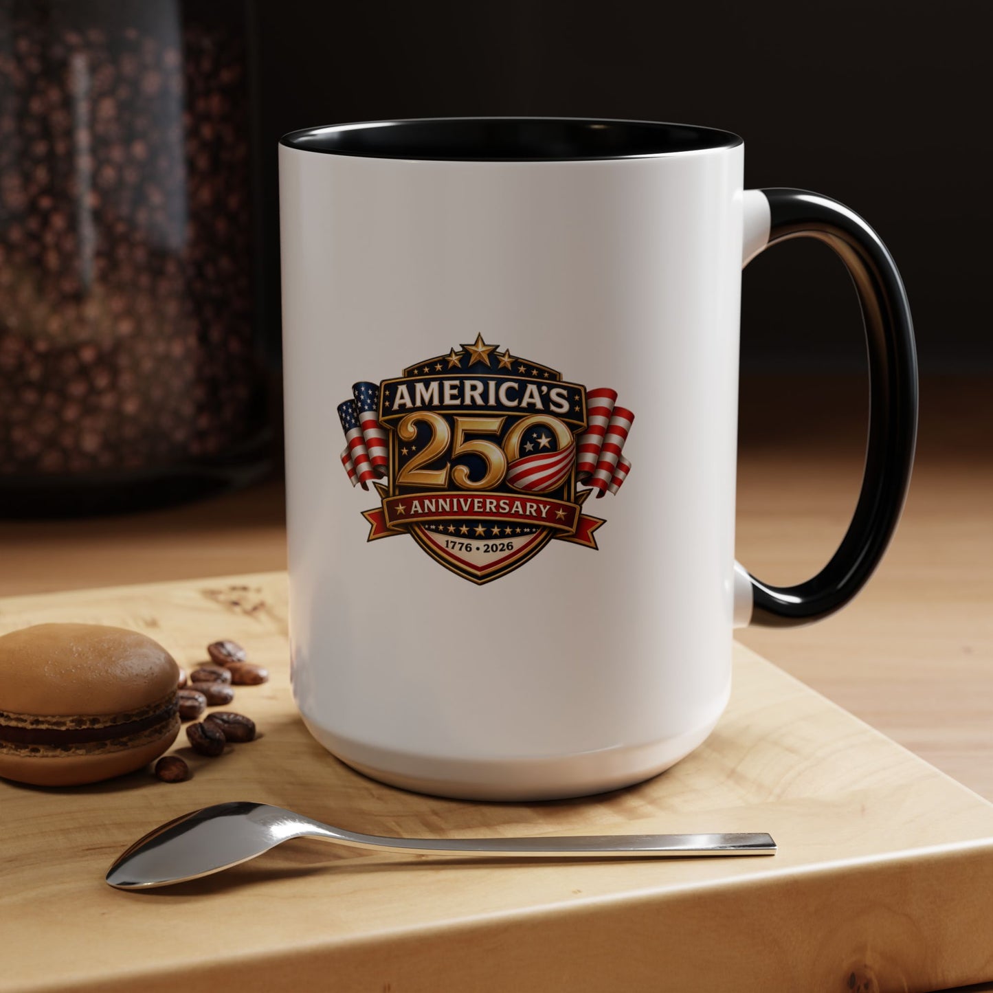 25th Anniversary America Accent Coffee Mug — Patriotic Flag Keepsake (11/15 oz)