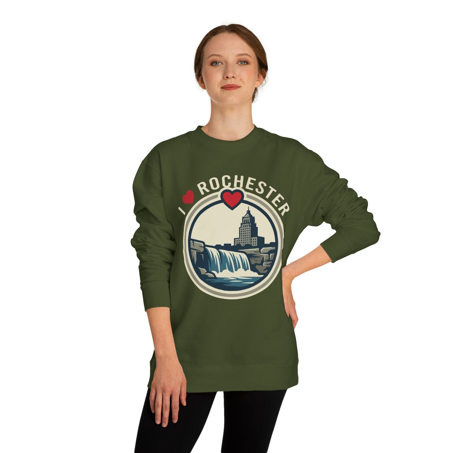 Rochester Waterfall Crewneck Sweatshirt — I  Rochester Graphic