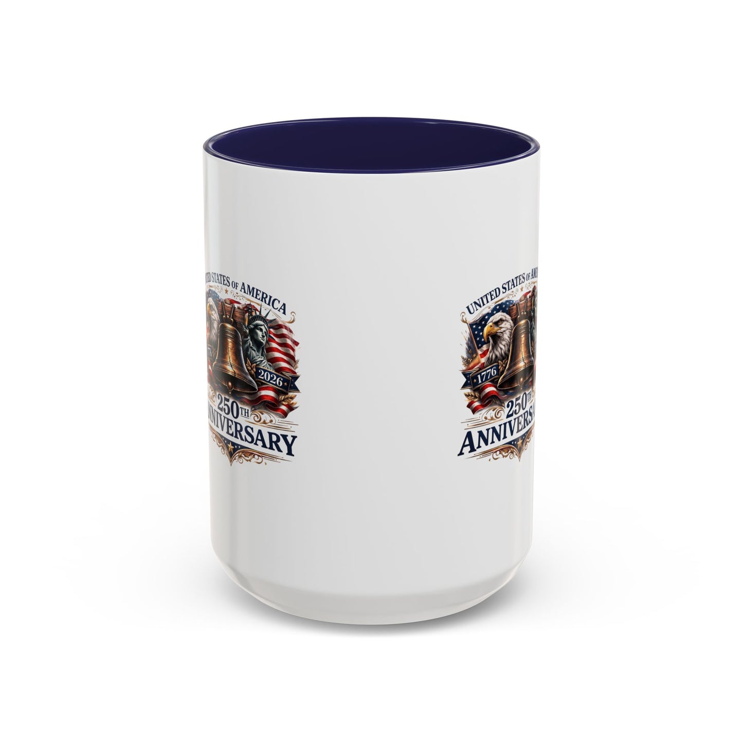 250th Anniversary Accent Coffee Mug — Patriotic United States Bell & Eagle Design (11/15 oz)