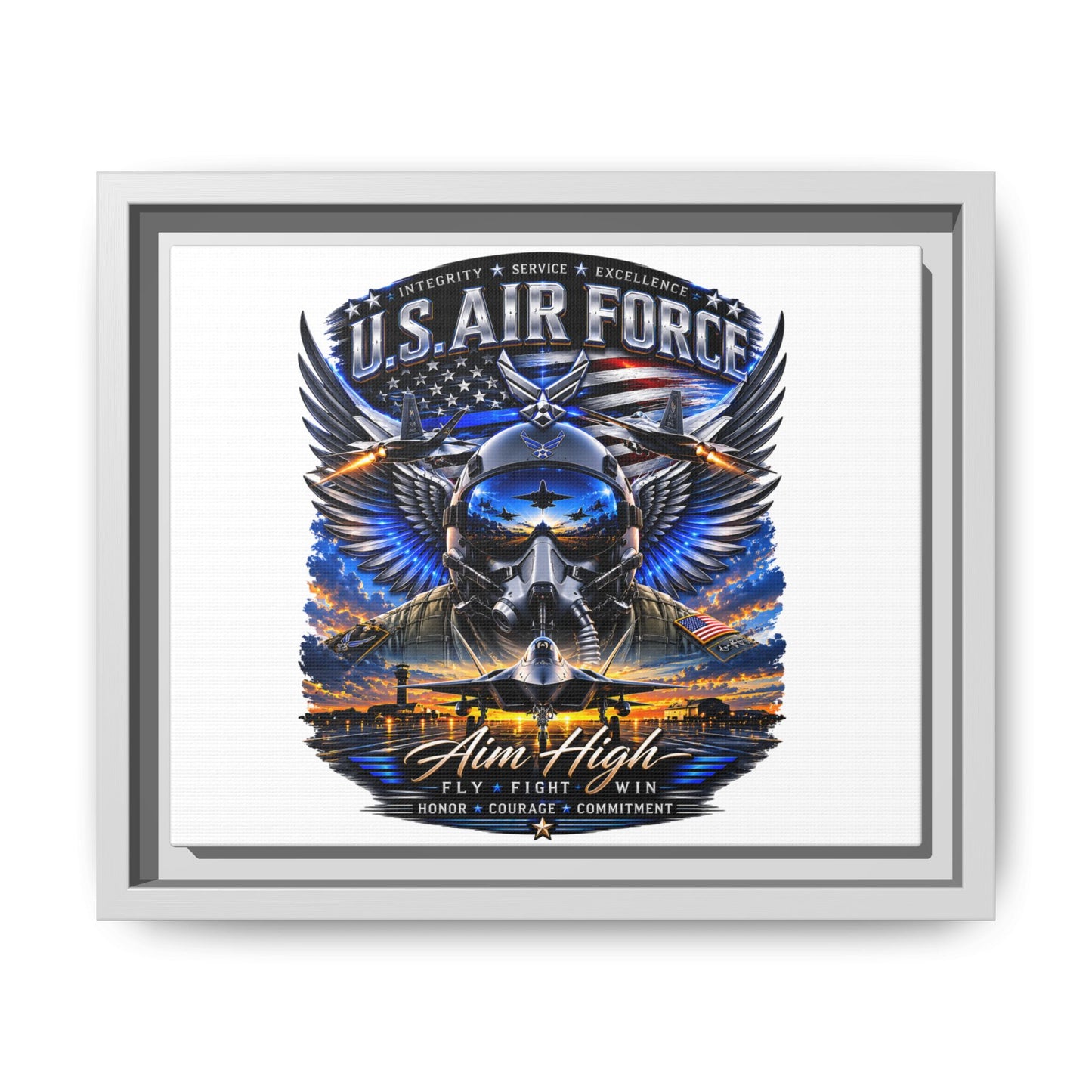 U.S. Air Force 'Aim High' Framed Canvas Print