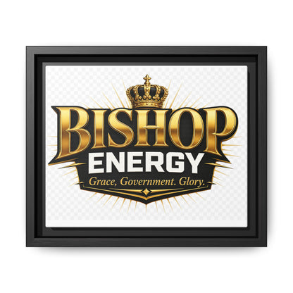Framed Canvas Art - "Bishop Energy" Gold Crown Logo (Matte)