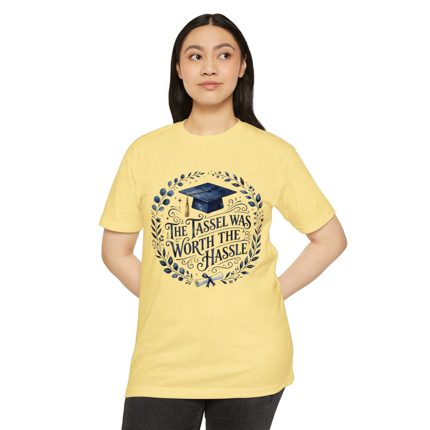 Graduation Tee — "The Tassel Was Worth the Hassle" Cap & Wreath