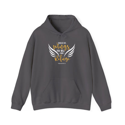 Under His Wings You Will -find Refuge Psalm 91:4 Hoodie