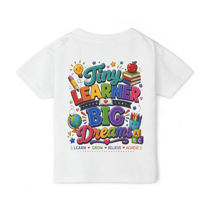 Toddler T‑Shirt — “Tiny Learner Big Dreams” Colorful Back‑to‑School Tee
