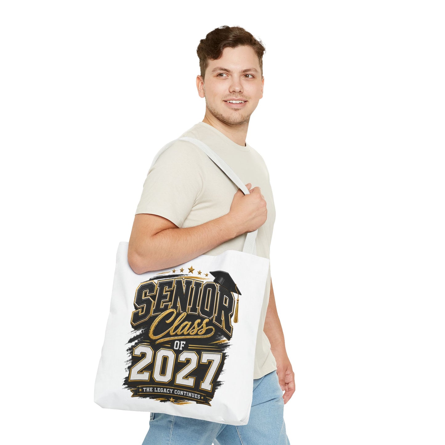 Senior Class of 2027 Tote Bag – Graduation Gift Tote with Cap Graphic