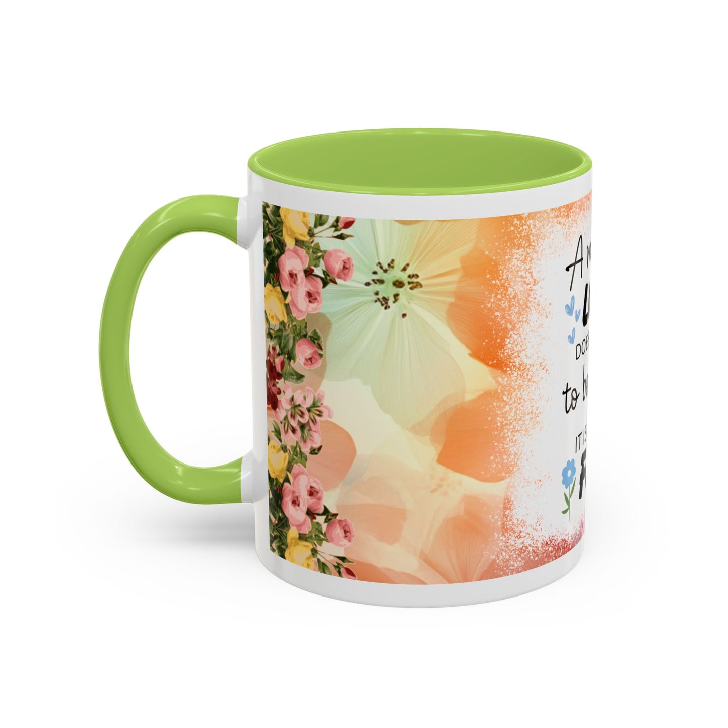 Mother’s Love Accent Coffee Mug – Floral Inspirational Gift (11/15 oz)