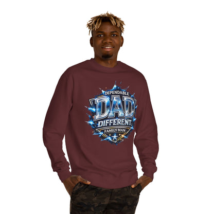 Dependable Dad Crewneck Sweatshirt - "Different Family Man" Graphic