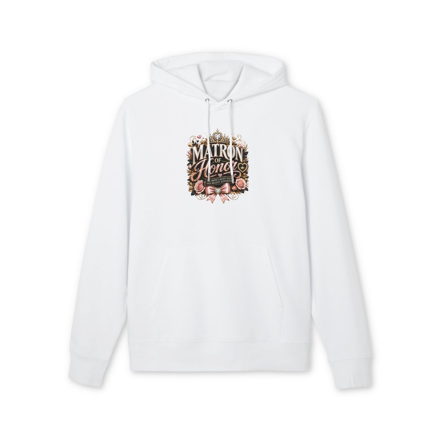 Matron of Honor Floral Hoodie — Bridal Party Pullover
