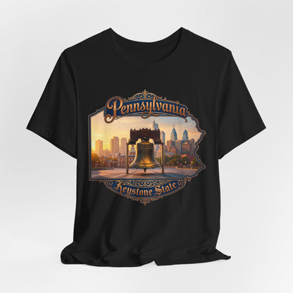 Pennsylvania Keystone State T-Shirt — Liberty Bell & Philadelphia Skyline Tee