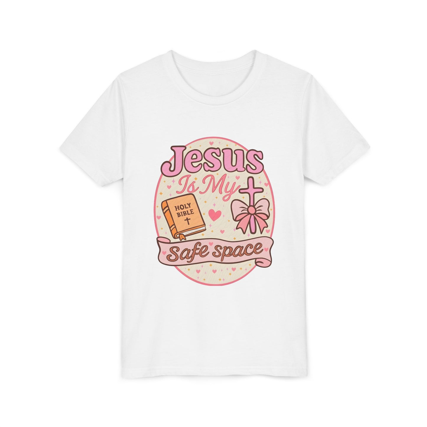 Youth Tee — "Jesus Is My Safe Space" Christian Kids T-Shirt