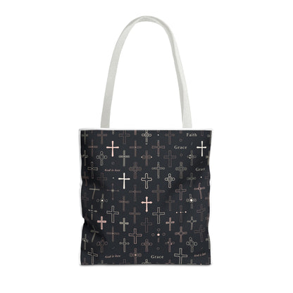 Cross Pattern Tote Bag — Faith & Grace Religious All-Over Print Tote