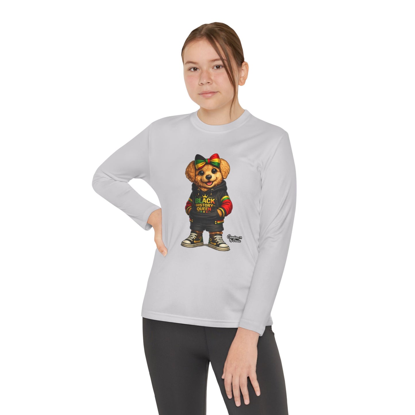 Youth Long Sleeve Tee — Rasta Bear 'Black History' Graphic