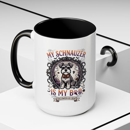 My Schnauzer Is My Boo Coffee Mug — Halloween Dog Lover Accent Mug