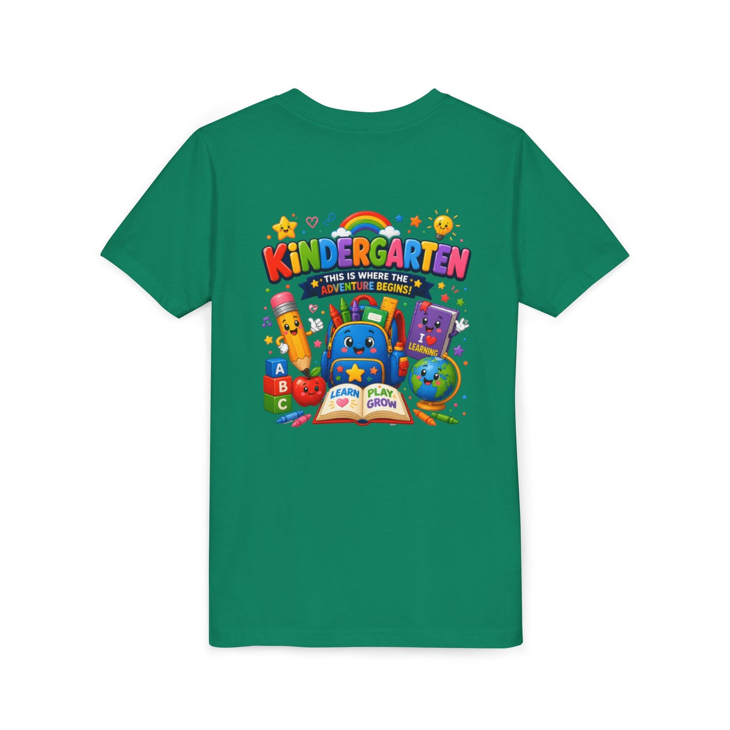 Kindergarten Kids T‑Shirt — 'Kindergarten: This Is Where the Fun Begins' Colorful Back-to-School Tee