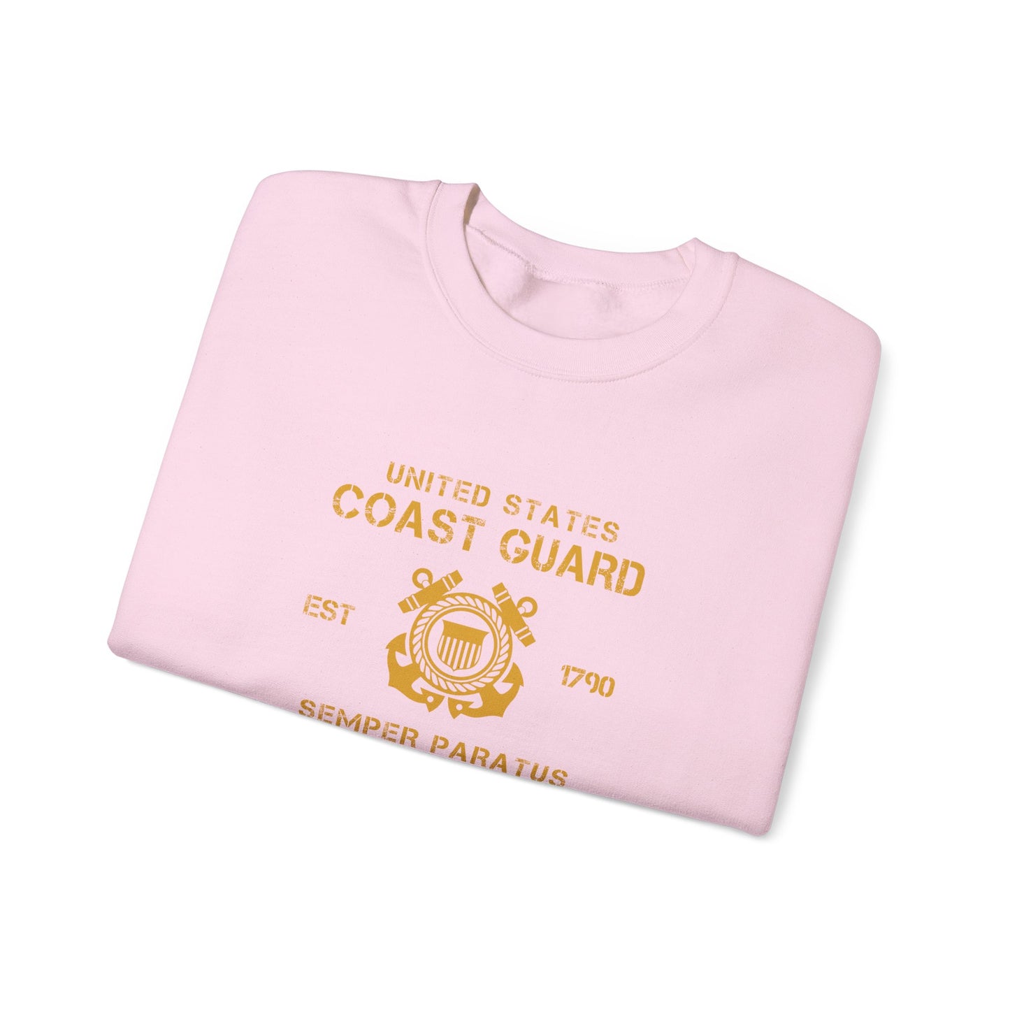 Coast Guard Crest Crewneck Sweatshirt — "Semper Paratus" Military Pullover