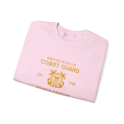 Coast Guard Crest Crewneck Sweatshirt — "Semper Paratus" Military Pullover