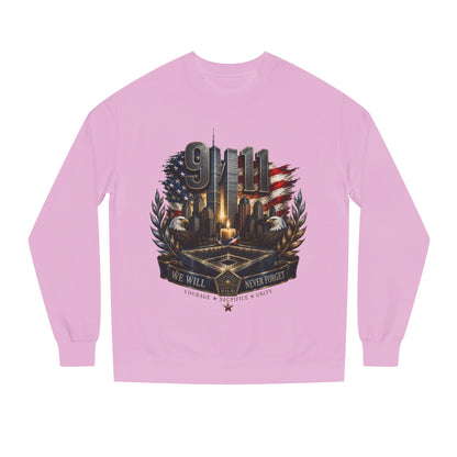 9/11 Memorial Crewneck Sweatshirt — We Will Never Forget Tribute