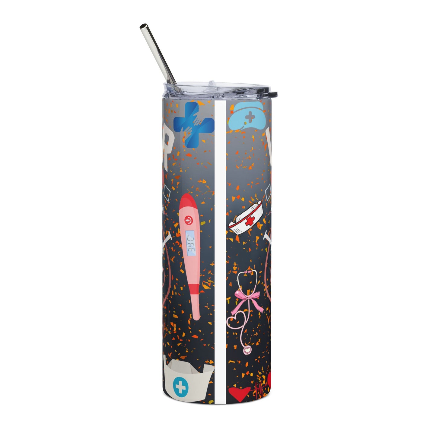 Nurse Strong 20oz Stainless Steel Tumbler — Life Saver Medical Shield Design