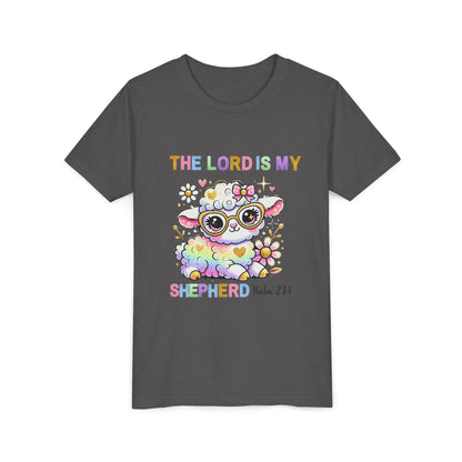 Youth Tee — 'The Lord Is My Shepherd' Rainbow Lamb Christian Kids T‑Shirt