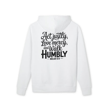 Hoodie - "Act Justly, Love Mercy, Walk Humbly" Christian Scripture Pullover