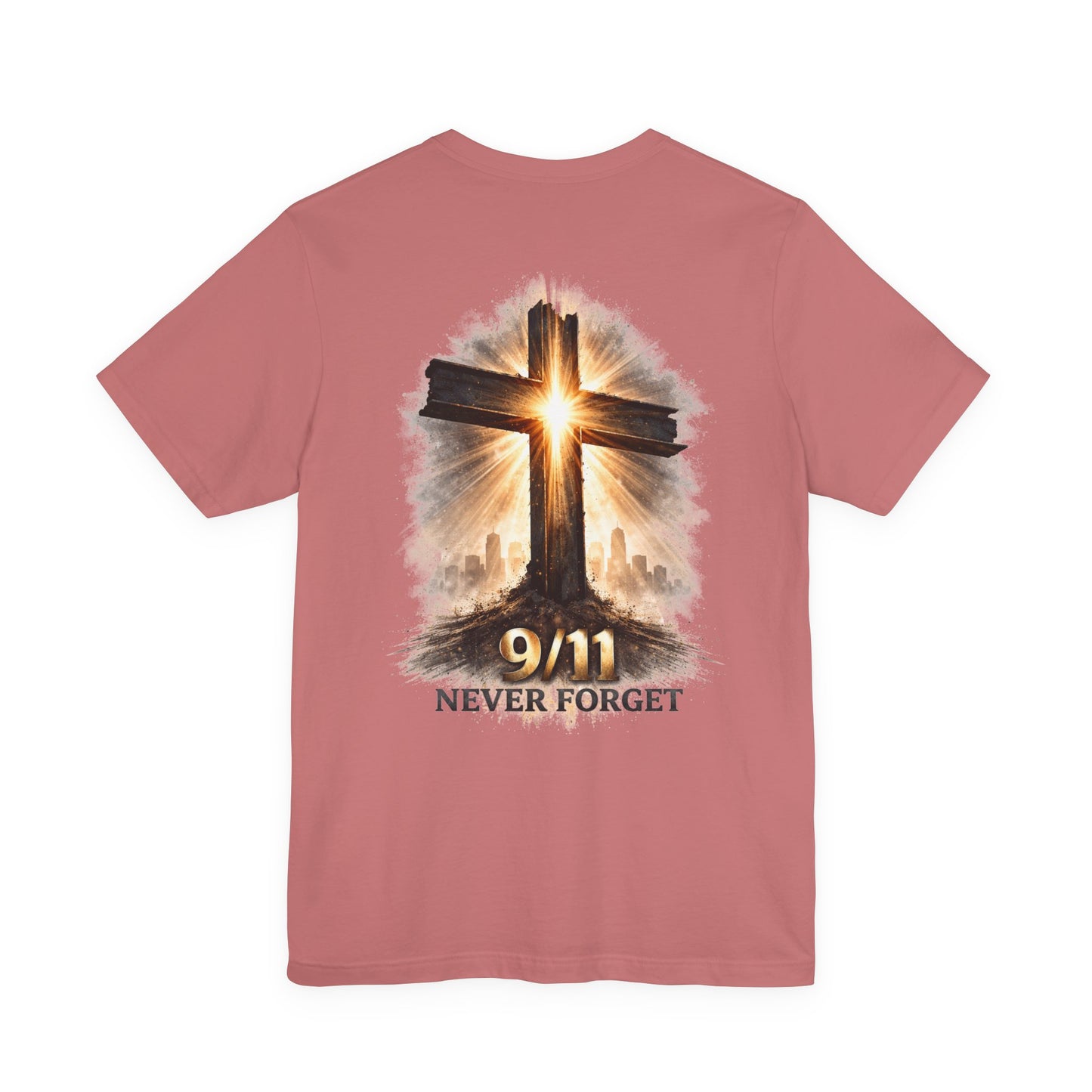9/11 Never Forget T‑Shirt - Cross Memorial Tee