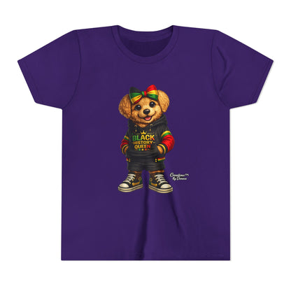 Youth Tee — Black History Queen Bear Graphic T-Shirt