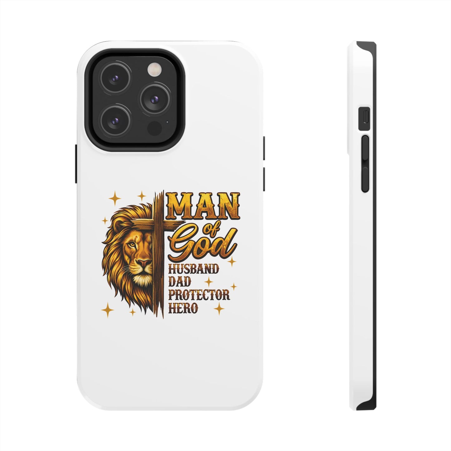 Man of God Lion Phone Case — ‘Man of God’ Christian Protector Dad Gift