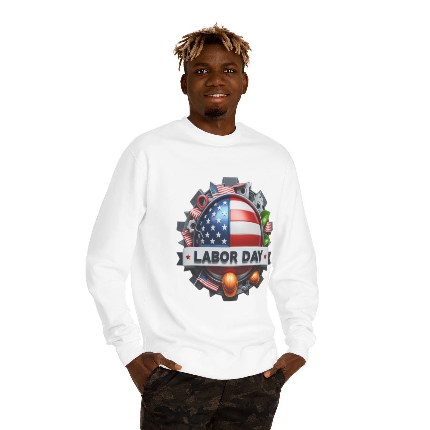 Labor Day Crewneck Sweatshirt – American Flag & Tools Workwear