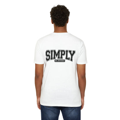 Simply Blessed T-Shirt — Vintage Collegiate Script Faith Tee