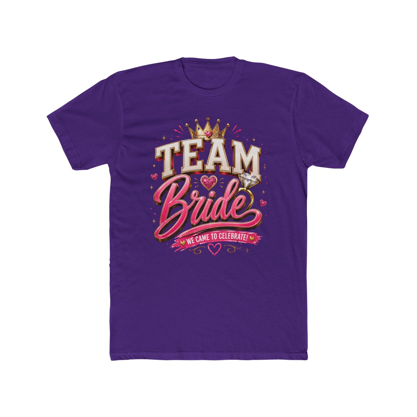 Team Bride T‑Shirt — Bachelorette Party Tee with Crown & Hearts