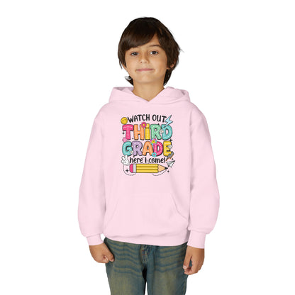Kids "Watch Out Third Grade Here I Come" Hoodie - Back-to-School 3rd Grade Sweatshirt
