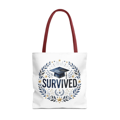 Graduation 'Survived' Tote Bag – Cap & Laurel Grad Gift