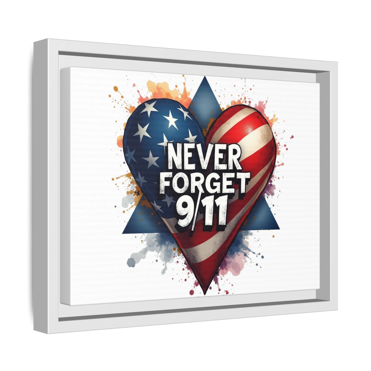 Never Forget 9/11 Framed Canvas Print